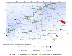 mapa constelacion perseo
