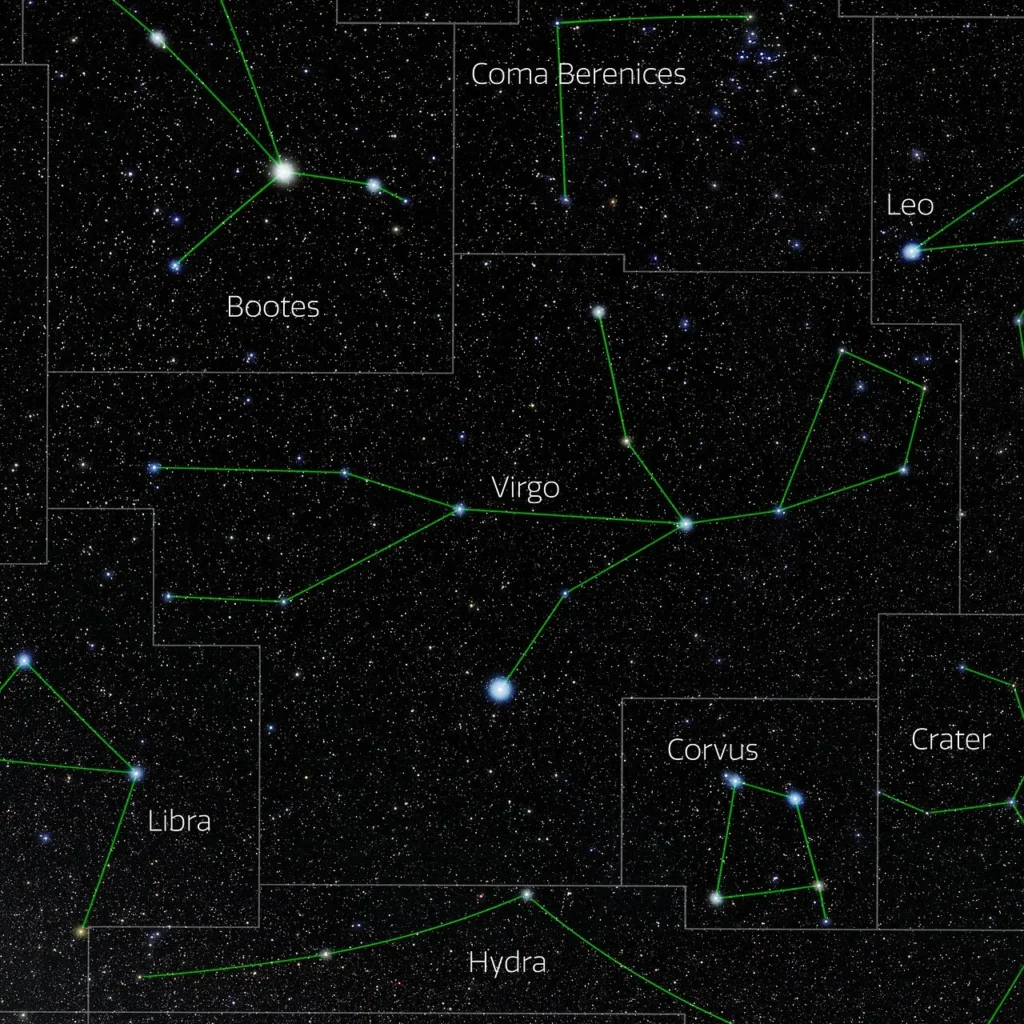 constelaciones cercanas a la constelacion de virgo